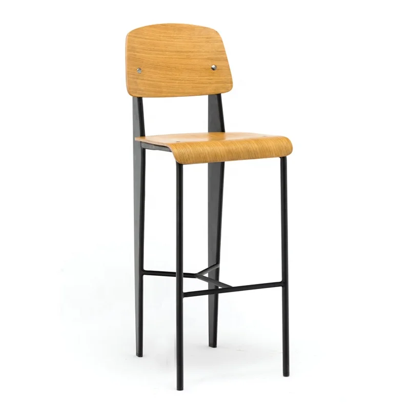 Metal Frame High Back Bar Chairs Modern Barstools Industrial High Chairs Bar Stools Sillas Para Barra
