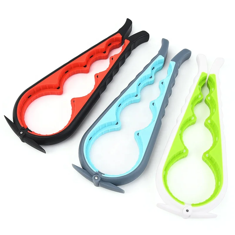 4-in-1 Can opener for household use PVC soft glue multi-function bottle opener