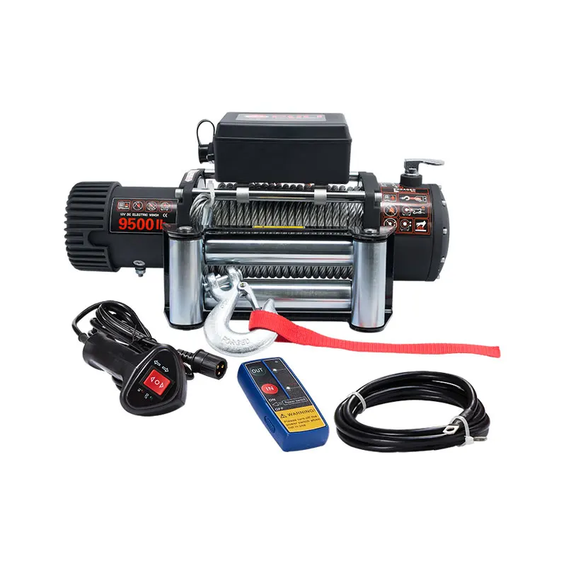 power motor strong gears quiet brake fast speed 9500lb winch 12V for jeep auto car offroad 4x4