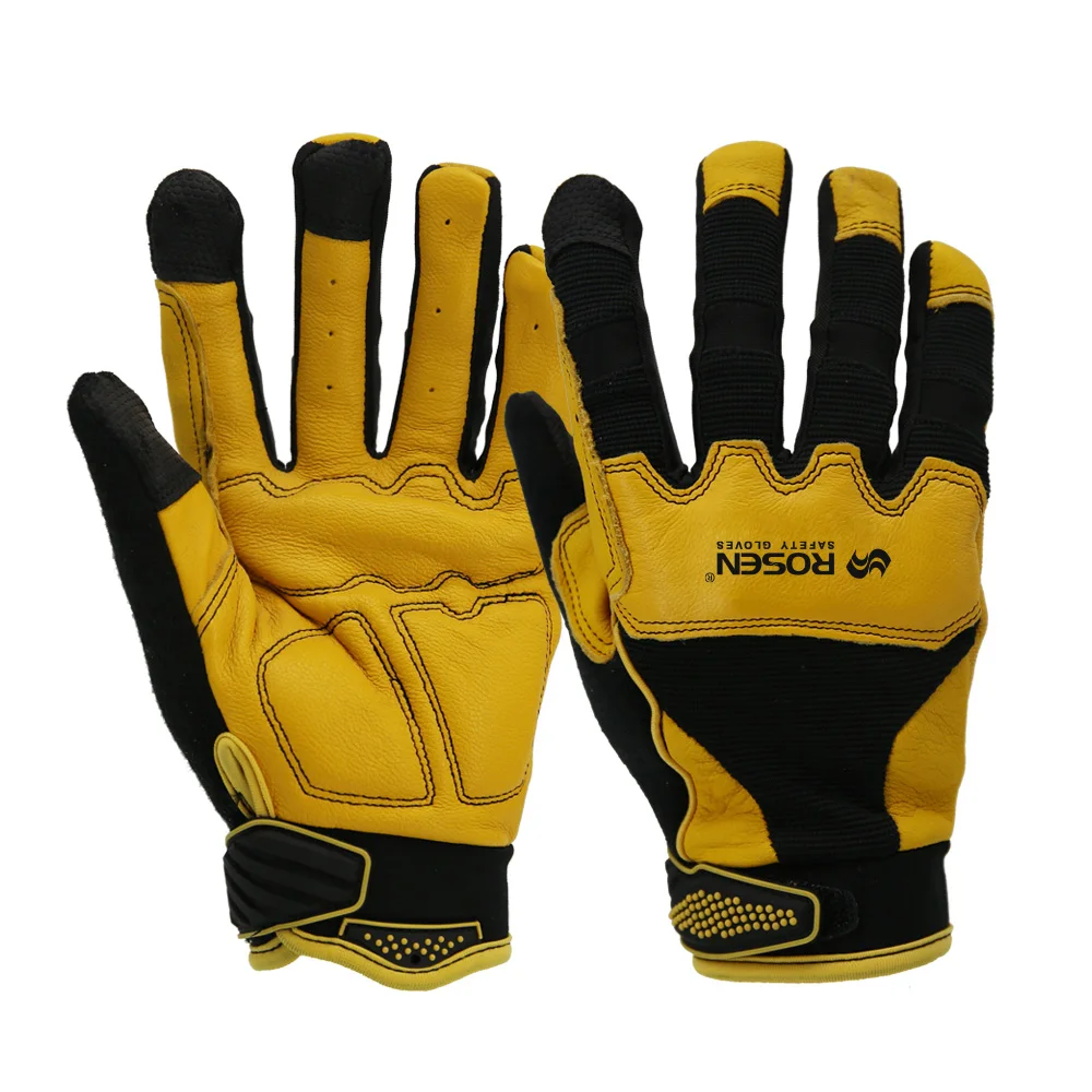 Индивидуальные рабочие безопасные механические перчатки из синтетической кожи оптом