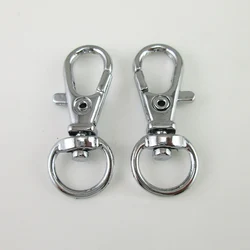 Small Chromium Plated Metal Keyring Lobster Clasp Swivel Snap Hook