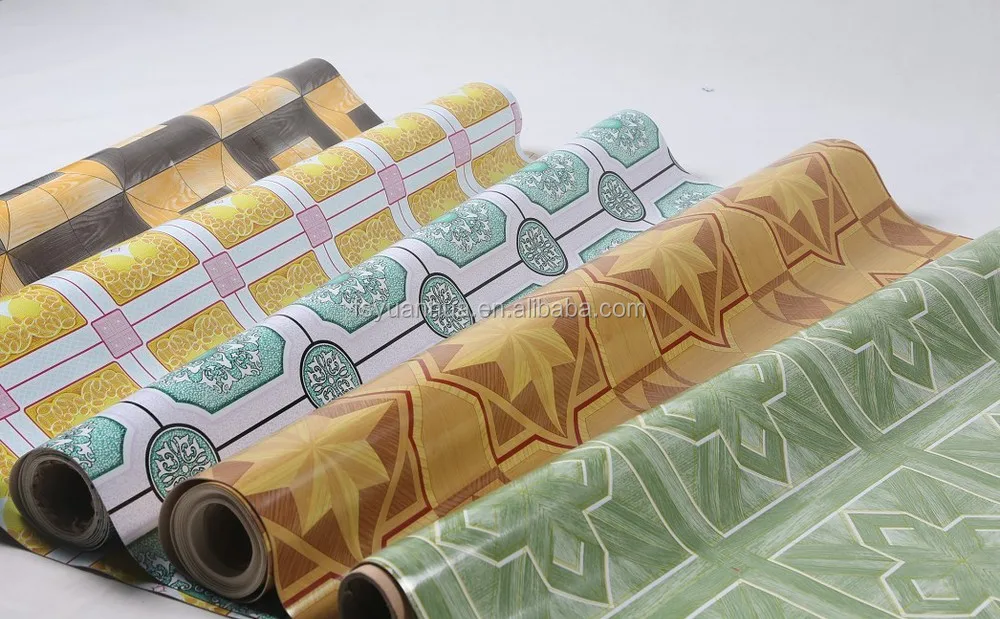 plastic flooring PVC sheeting look like Wood plastic carpet by roll