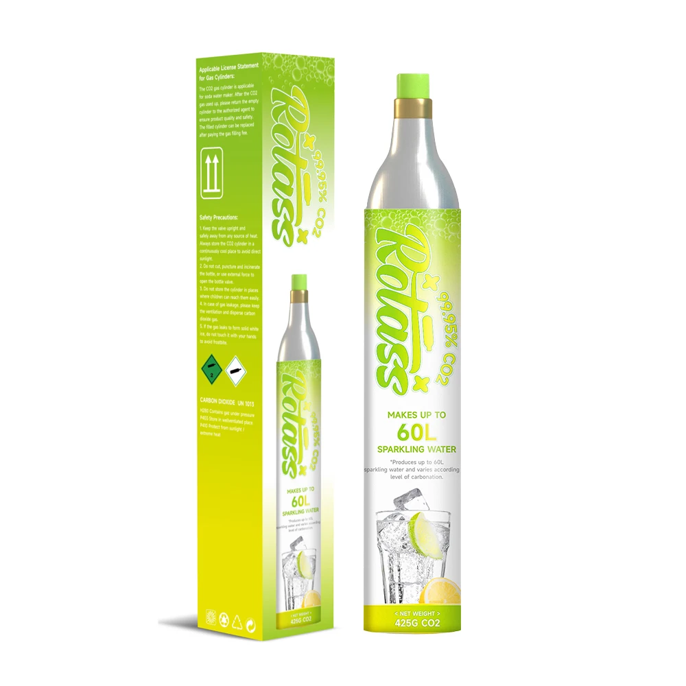 Rotass 0.6L carbon dioxide gas cylinder 60L co2 carbonator for soda machine