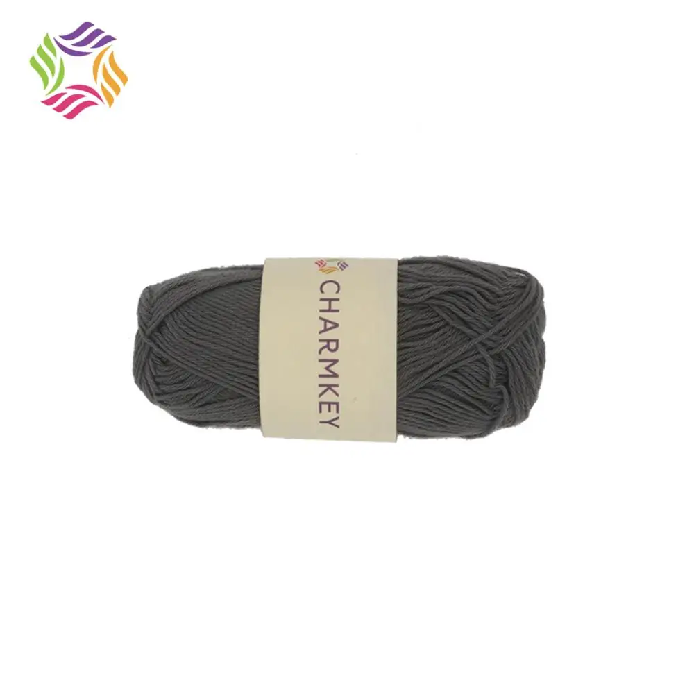 Charmkey pure color twisted soft 100% combed milk cotton yarn for hand knitting sweater wholesale cheap price