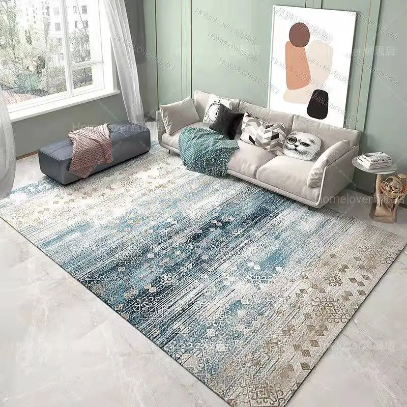 Large size Persian carpet ethnic style Printed carpet crystal velvet thickened anti slip mat living room bedroom rug