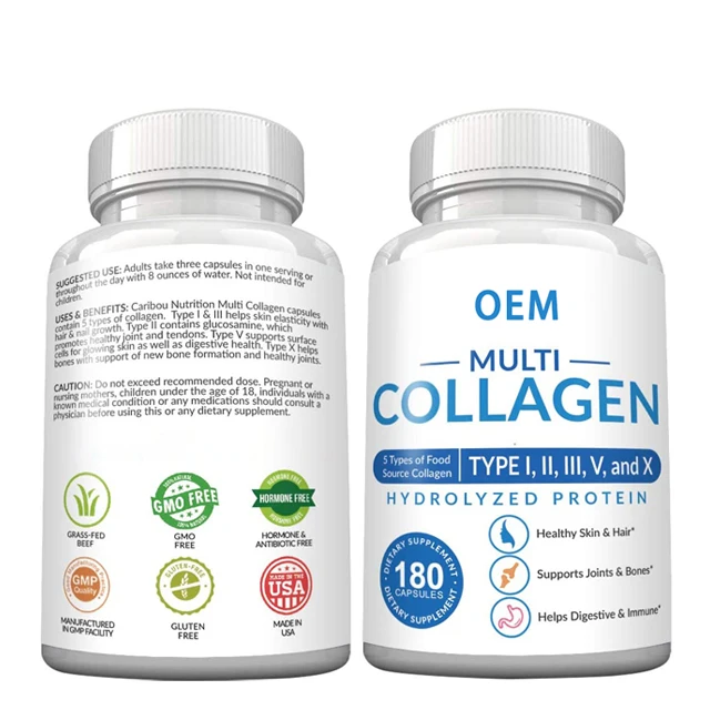 Skin Care Health Supplement Face Vitamin c collagen firming capsule serum,collagen capsule bottle