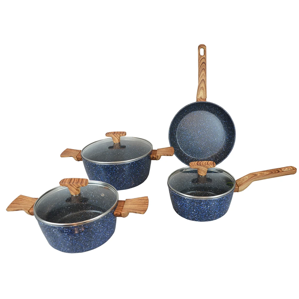 Factory Sale Marble Non Stick Cookware Sets Pots and Pans for Induction Cooktop