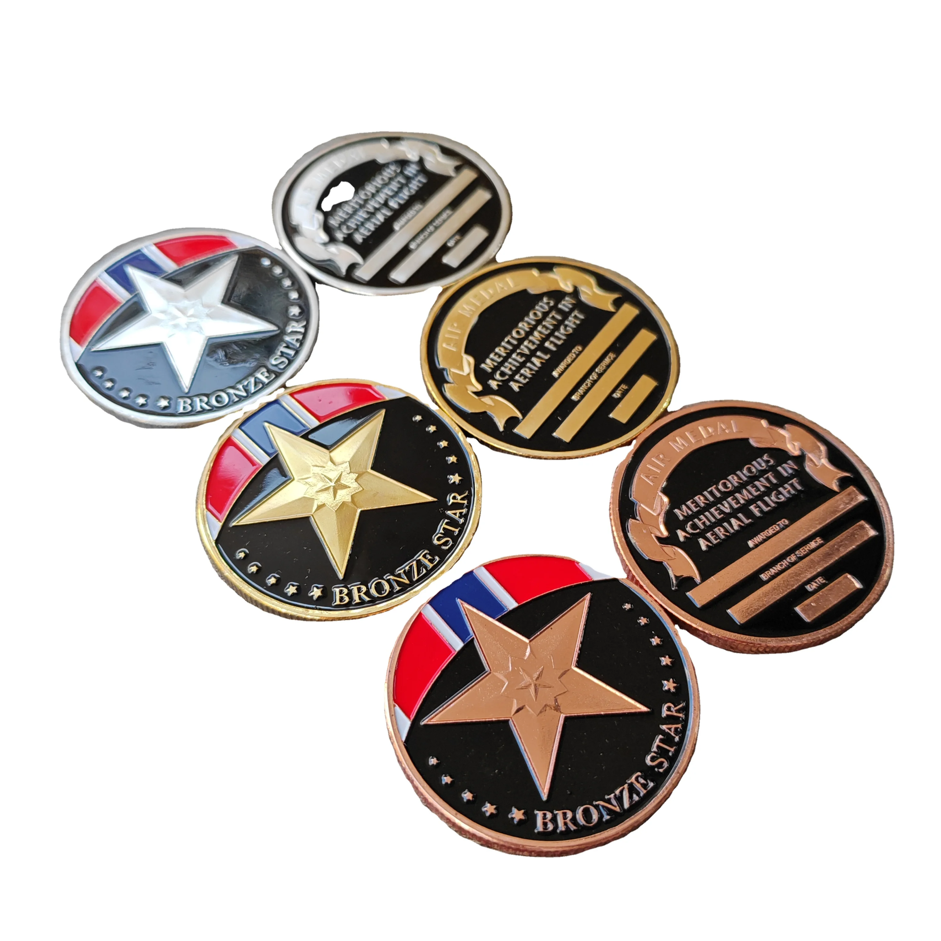 Five Star Aviation Collection Mixed Color Commemorative Coin Metal Crafts Aviation Emblem Medal