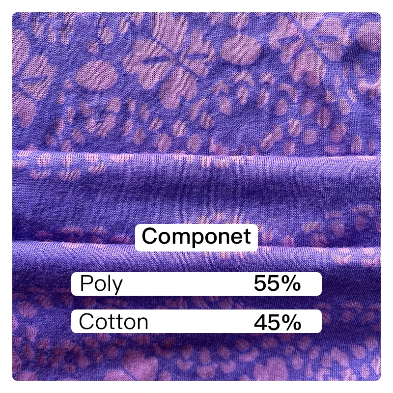 55% poly Mulberry 45%cotton Fabric Eco Friendly 55% poly 45%cotton Fabric for Dress