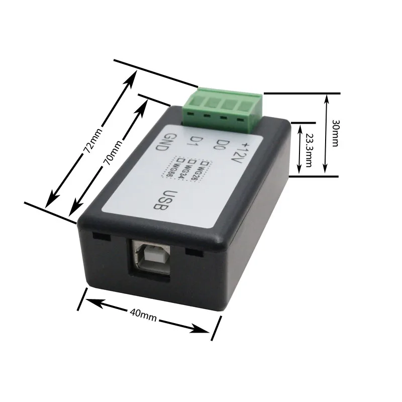 Most popular Wiegand interface to USB access control communication converter with CD Driver CE and ROHs