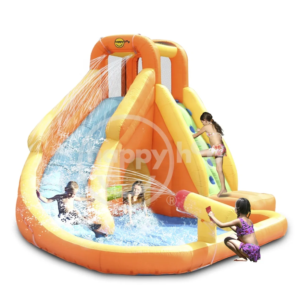 Happy hop 9317- Inflatable Water Slide and Pool with Cannon, Water Slide Park