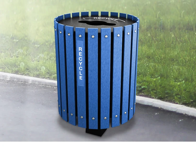 Outdoor storage garbage Public Park Garden bin waste container Outdoor Street Metal Waste Bin Container