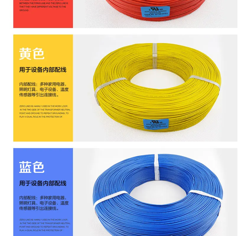 AF200 F46 0.75mm2 1.5mm2 2.5mm2 4mm2 FEP insulated 600V  high temperature electronic wire