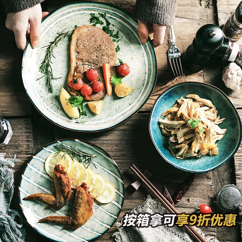 
ceramic plate sets dinnerware dinner dishes porcelain and bowls for restaurant nordic modern round tier serving wholesale 