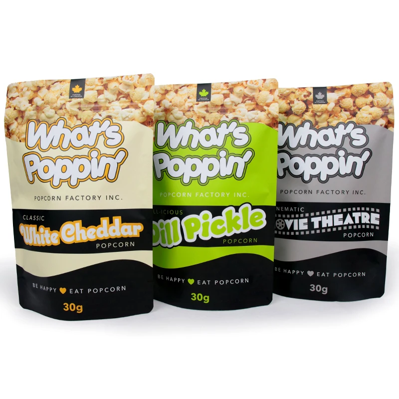 Custom Printed Food Packing bags Pop Popcorns Packaging Pouch Smell proof Ziplock Stand UP Bags