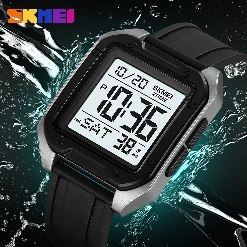 2024 NEW SKMEI 2128 Multi-functional Digital Watch for Men Water Resistant 5ATM Support Customized Logo