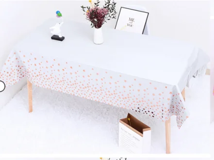 Customized Aluminum Film Printed tablecloth Rectangle Disposable Waterproof Birthday tablecloth Wedding