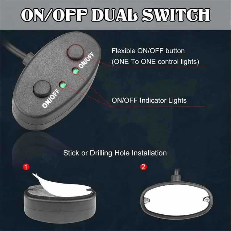 On Off Switch 120W 18AWG Dual Relays Fuse Drl Led Fog Driving Lights Wiring Harness