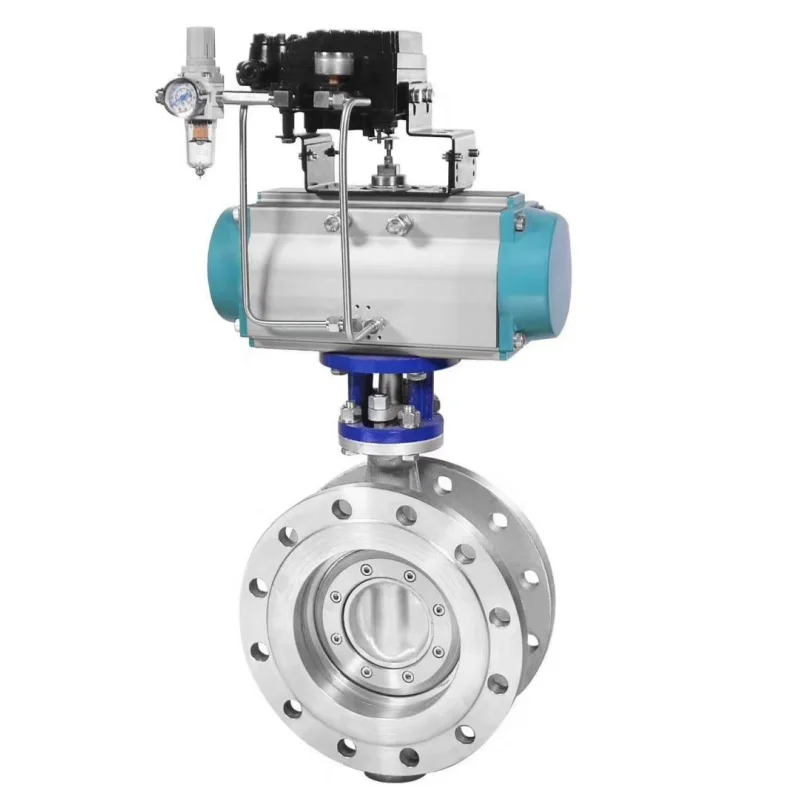 OEM/OBM/ODM 150lb/300lb/1500lb Control Actuator Double Acting Stainless Steel Hard Seal Pneumatic Flange Butterfly Valve