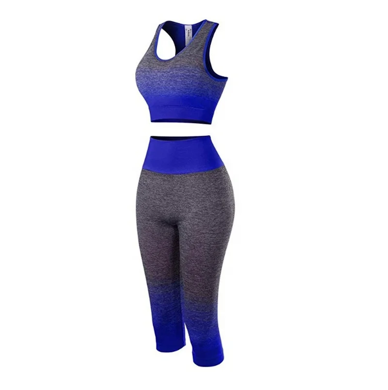 
Ombre 2 piece fitness yoga wear women sports clothes fitness gym workout active wear set 