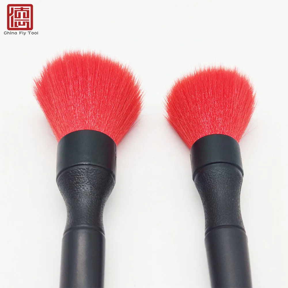 
CTCC049 Premium Quality Dark Red Color Soft PBT Wave filament car detailing brush and car cleaning brush 