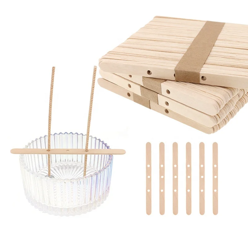 DIY Handmade Cotton Wick Wood Holder Sense Wholesale Wood Candle Wick Holder for Making Scented Container Candles Mold Candles