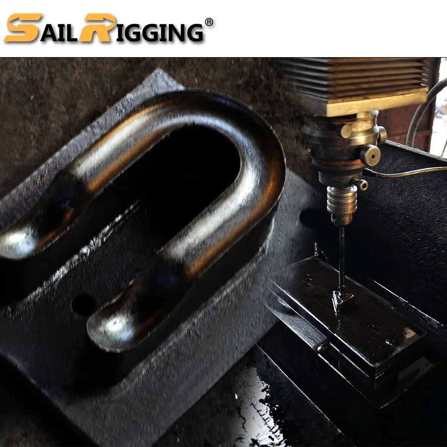 
G-2150 Carbon steel Forged 150ton Marine Lifting Chain D Shackles with Safety Bolt Pin 