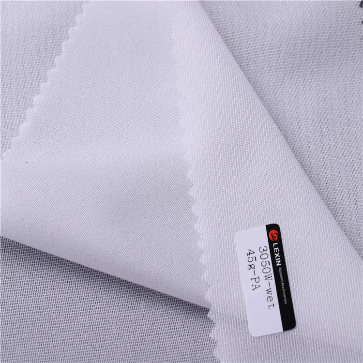 100% polyester hot melt interlining fabric/garment fusible woven interlining