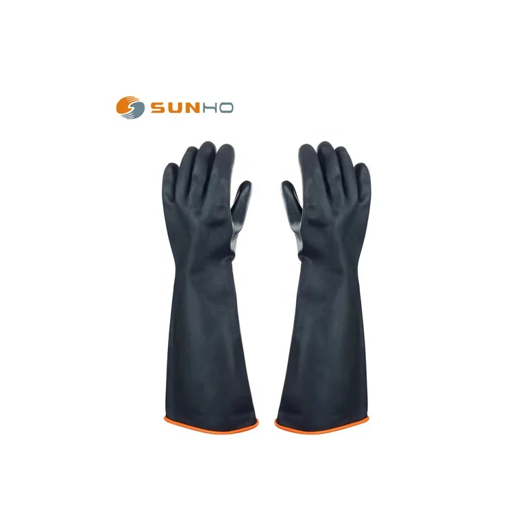 SunnyHope тяжелые латексные перчатки длинные резиновые химические перчатки для защиты от сильных кислот, масла, щелочей для мужчин и женщин