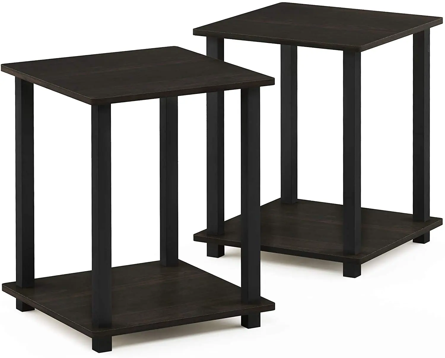 
Simplistic 2-Tier Turn-N-Tube End Table Coffee Table Living Room Furniture 