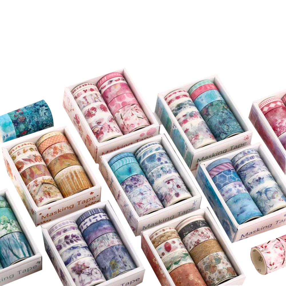 
Hand Curtains Decorated with Simple Drawings of Cute Text Easy to Tear Masking Washi Tape 