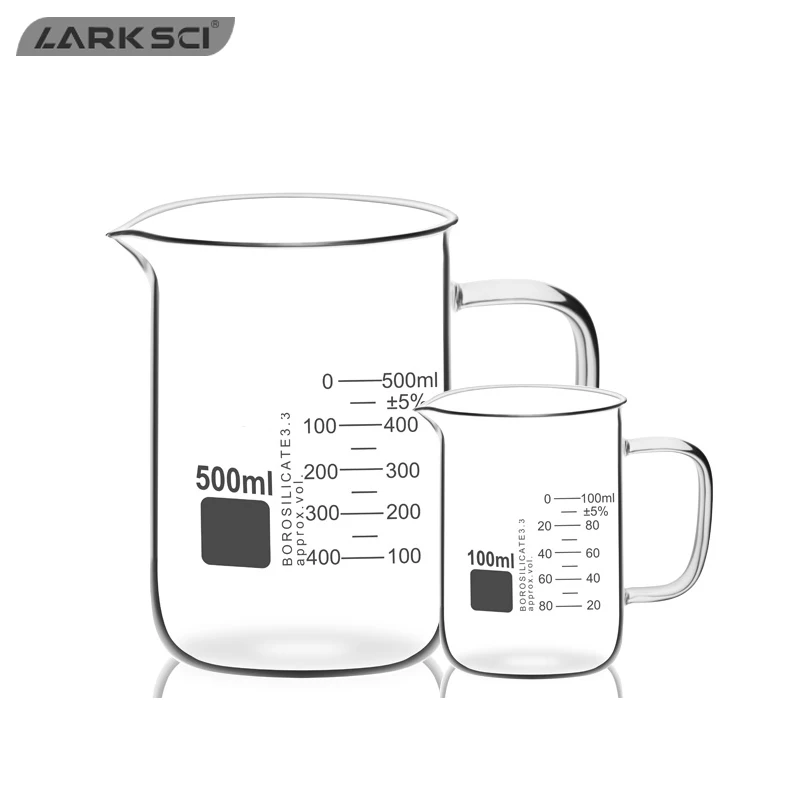 Стеклянная лабораторная колба Larksci Boro 3 стеклянная коническая