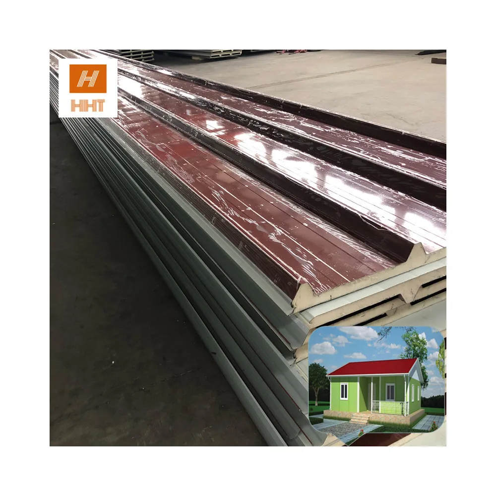 Sandwich panel made of Pu for refrigeration cameras 150mm for buildings warehouses