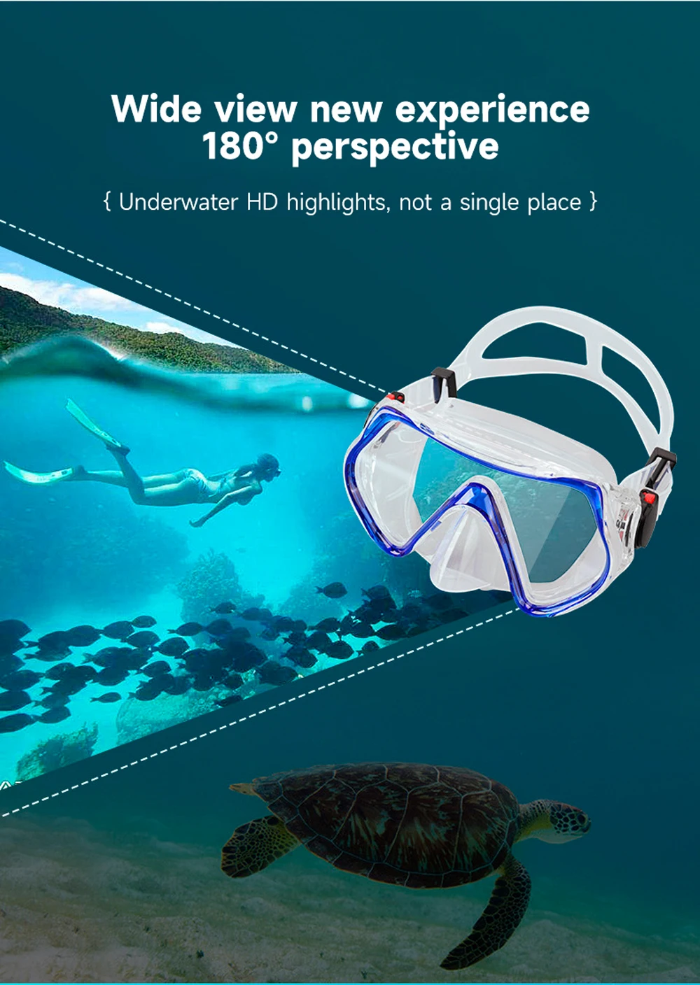 Anti-fog Anti-leak Liquid Silicone Diving  Goggles Glasses Full Face Snorkel Mask Swimming Equipment for Adult