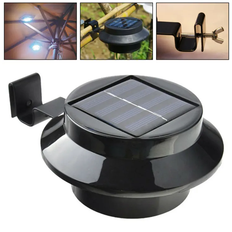 
Factory Round Post Cap Main Gate Pillar Fence Solar Powered Sensor Led Gutter Light For Garden 