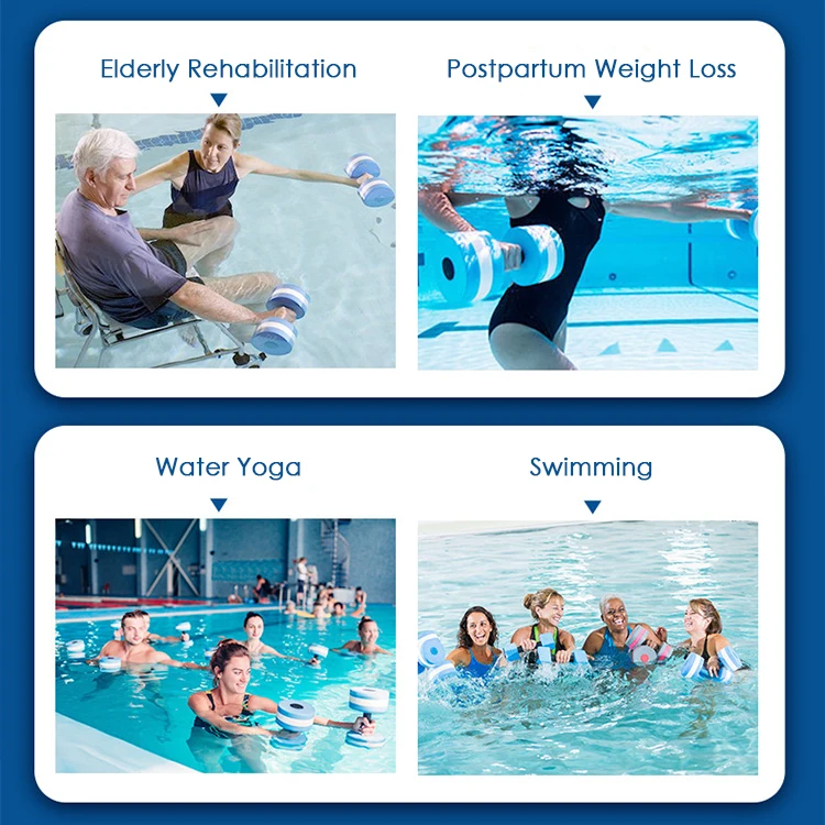 ZHOYA SPORT Hot Sale Foam Water Floating Dumbbell Pool Aqua Dumbbells Aquatic Water Aerobics Exercise Fitness Dumbbells