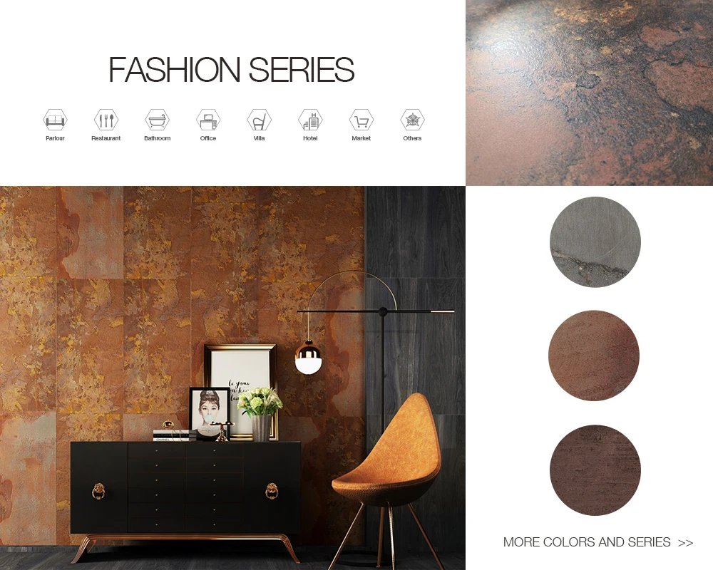 Matt Grey Antique look cement porcelain tile for floor