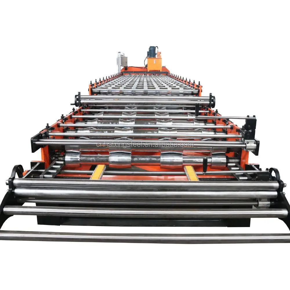 Steel Tile Making Machinery Automatic Roof Tile Sheet IBR Q-tile Making Machine Double Layer  Roof Sheets Roll Forming Machine