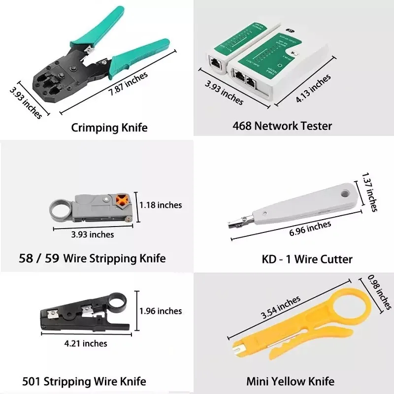 30 in 1 Portable Ethernet Cable Crimper Kit with a Ethernet Crimping Tool Networks Tools Kit for Cat 5 Cat 5e Cat 6