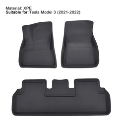 Creease 3Pcs/Set High Edge Waterproof Non-slip All-Weather XPE Car Floor Mat For Tesla Model 3/Y 2021 2022  Interior Accessories