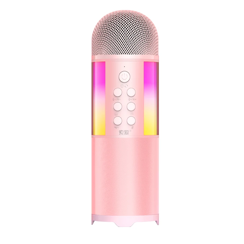 Профессиональные караоке-микрофоны I & I MC12 RGB, ручной шумоподавляющий металлический беспроводной микрофон с синими зубьями для мобильного телефона KTV