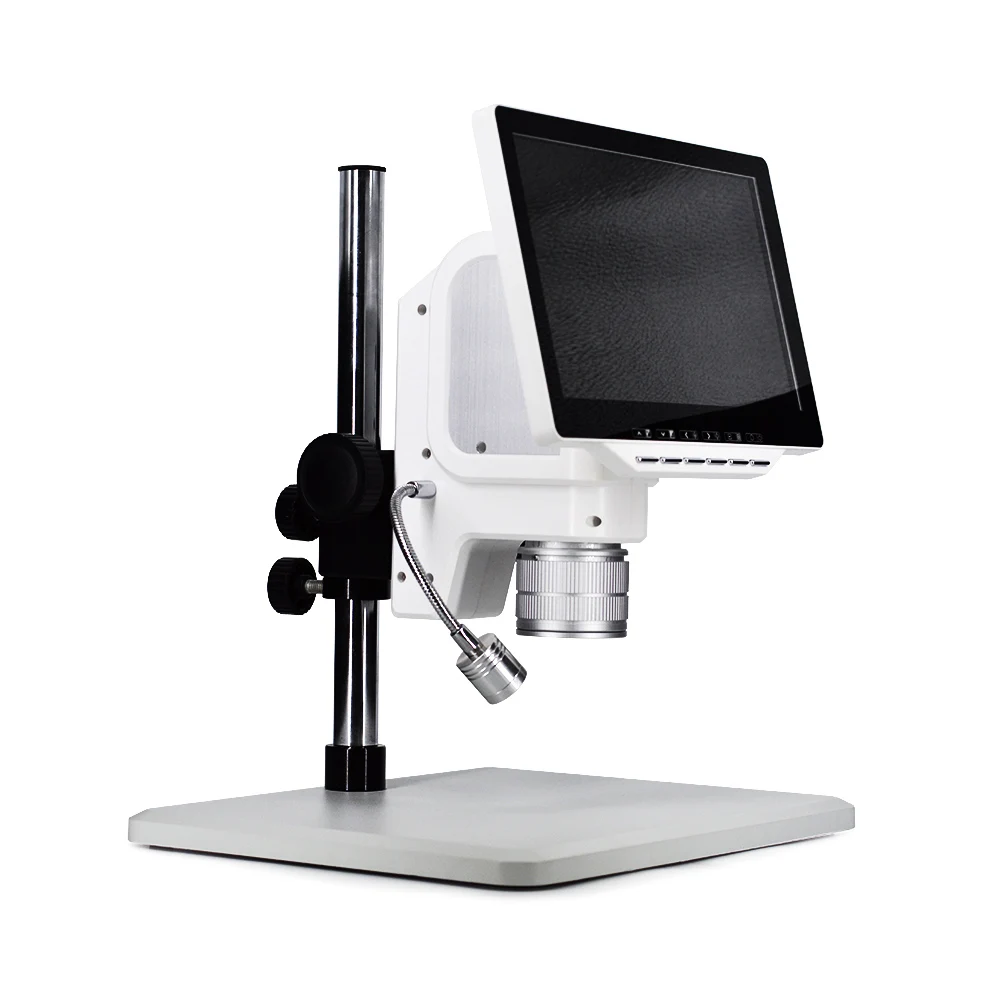 1200W Pixel Digital Microscope Aluminum Alloy Stand 10.6 Inches HD LCD Video Soldering Microscope PCB Repair Microscopes