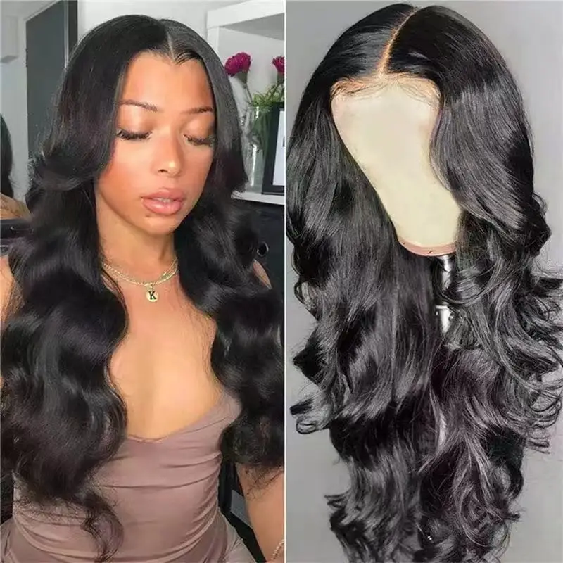 alibab review cheap body weave vietnamese natural raw human hair glue HD 13X4 lace frontal hair wigs for black women bestselling