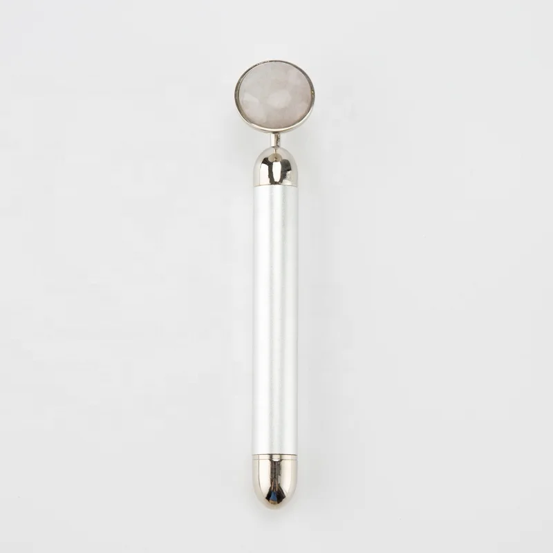 Dropshipping Metal 24k Golden Anti Aging Skin Beauty Face Lifting Rose Quartz Vibrating Jade Roller