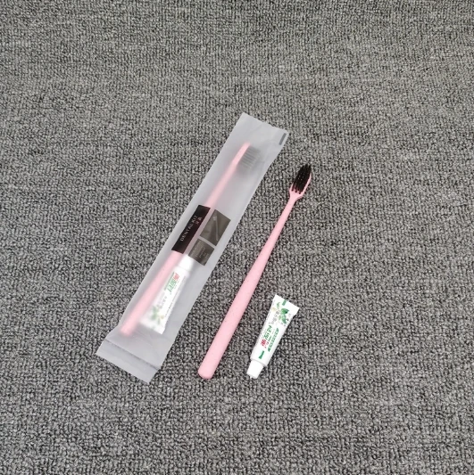 Environmentally friendly adult degradable bamboo charcoal fiber professional OEM/ODM hotel disposable toothbrush with paste