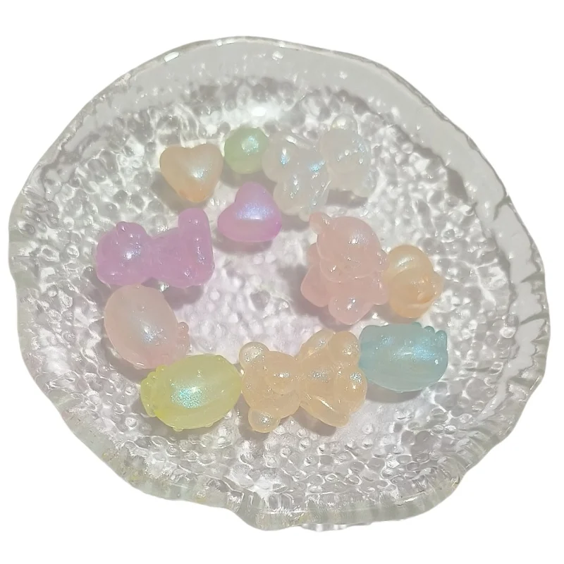 Little Bear Flash Bead DIY Plastic Acrylic Beads Mix of Flash Beaded Bracelet for Kids Jewelry