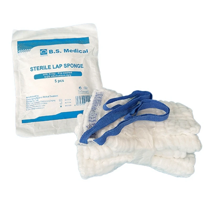 Hot selling medical grade sterile prewashed x-ray detectable lap sponges medical abdominal pad