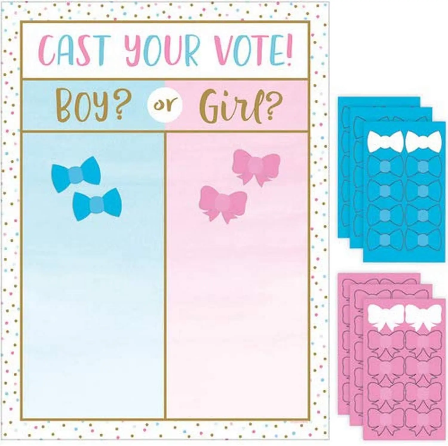 Baby Shower Games for Boys or Girls Gender Reveal Party Supplies Activities Ideas Cast Your Votes Game gender reveal games