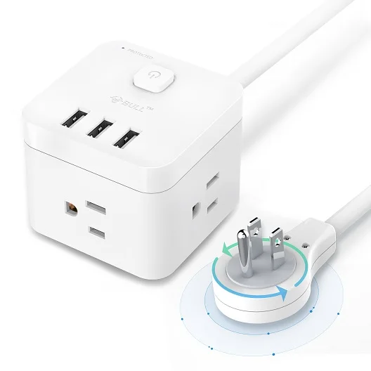 FREE SHIPPING GONGNIU Portable 3 Ports USB Power Outlet 1.5M Extension Cord  3 AC Switched Extension Cables Socket Outlet