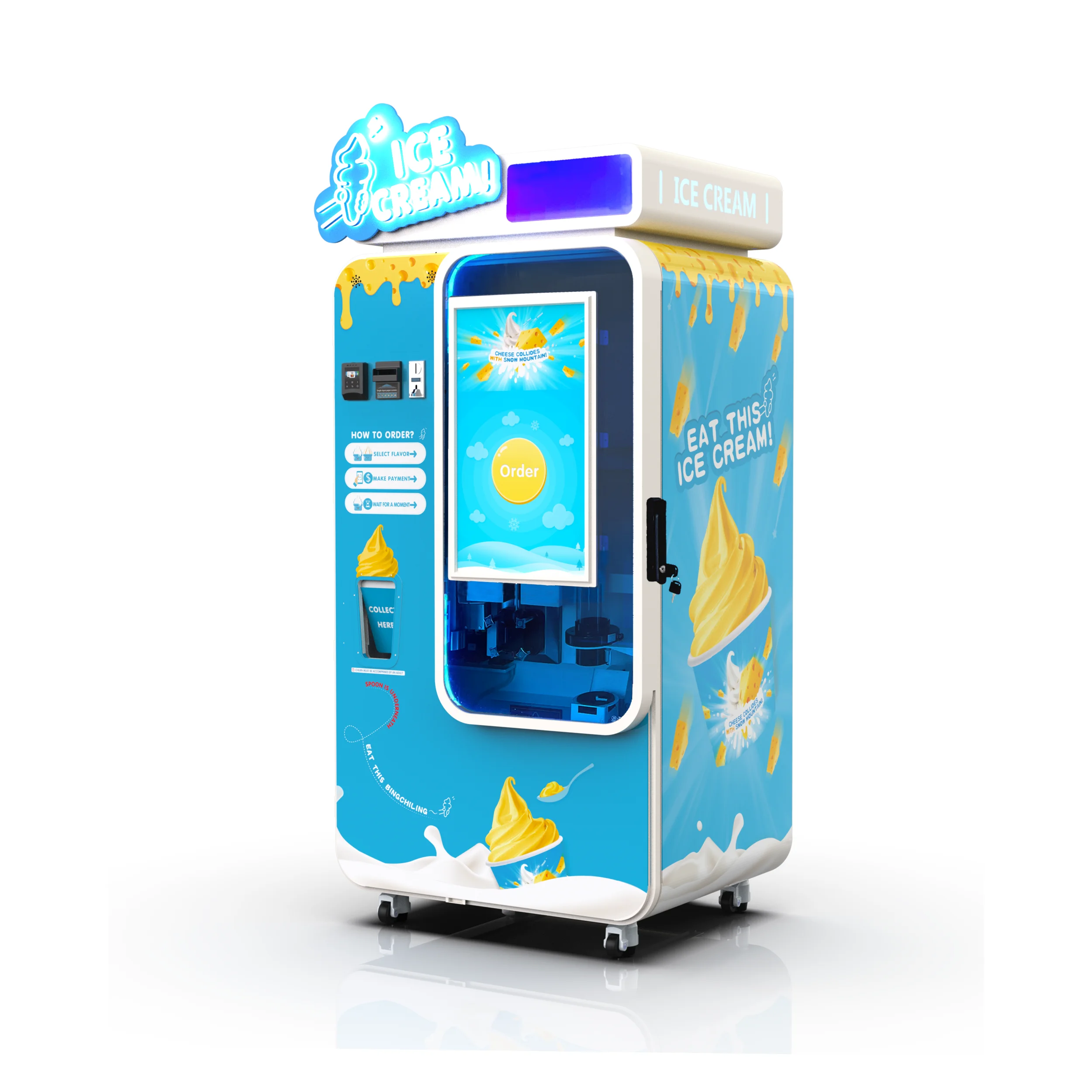 Заводская оптовая продажа лучшая машина для мороженого softy 220 В порошок торговый автомат